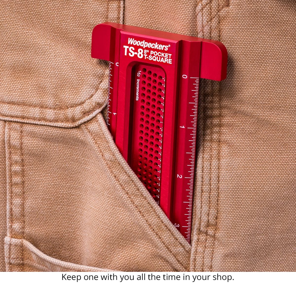 Woodpeckers TS-RI-ISET20 Pocket T-Square Inch Set And Rack-It