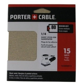 PORTER-CABLE 762800815 1/4 sheet PSA 80g 15 pack