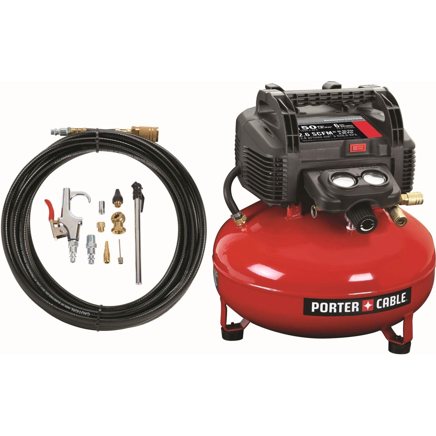 PORTER-CABLE C2002-WK 150 psi, 6 gal Oil-Free Pancake Compressor