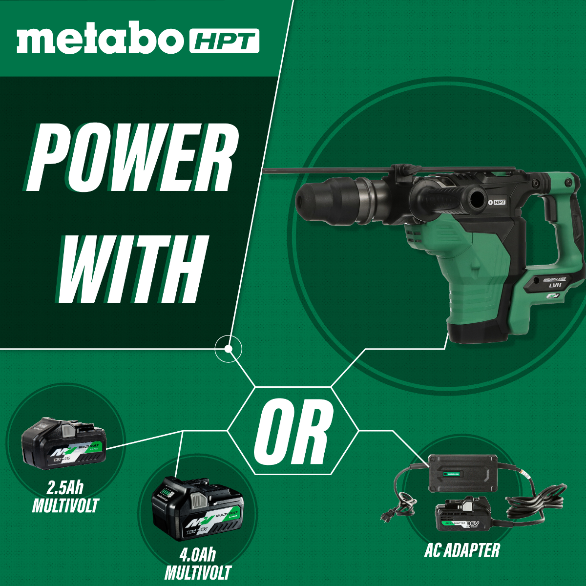 Metabo HPT 36V MultiVolt 1-9/16 Inch SDS Max Rotary Hammer (Bare Tool) (PROMO)
