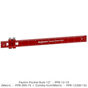 Woodpeckers PPR-300-19 Paolini Pocket Rule, 300mm Aluminum