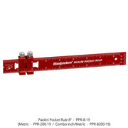 Woodpeckers PPR-8200-19 Paolini Pocket Rule, 8"/200mm Aluminum