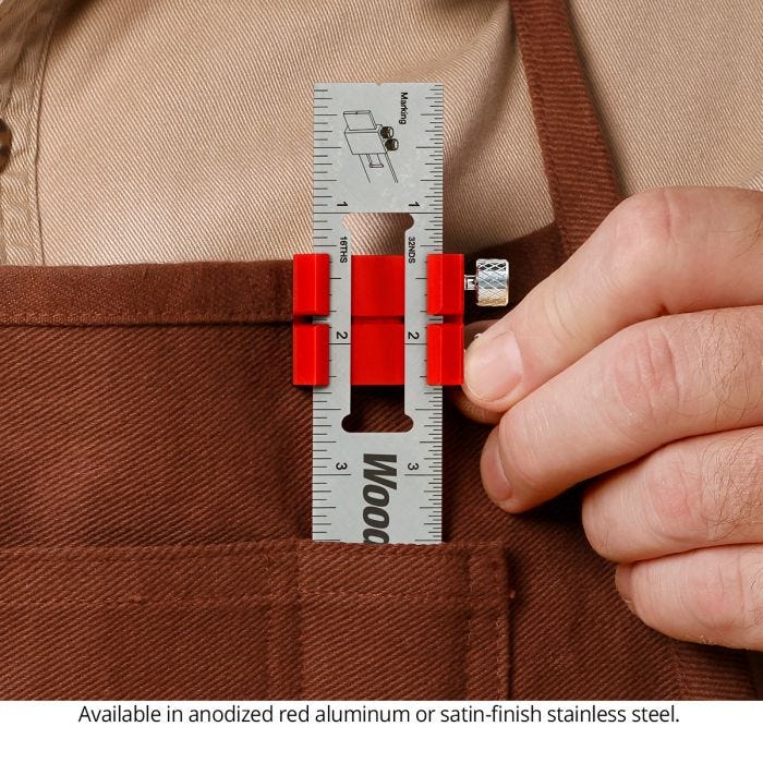 Woodpeckers PPRRI-AC 3-Piece Aluminum Paolini Pocket Rule Set w/ PPR Rack-It, Inch/Metric
