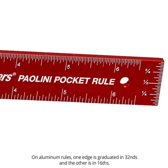 Woodpeckers PPRRI-AC 3-Piece Aluminum Paolini Pocket Rule Set w/ PPR Rack-It, Inch/Metric