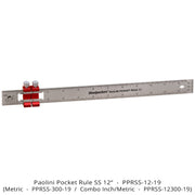 Woodpeckers PPRSS-300-19 Paolini Pocket Rule, 300mm Stainless Steel