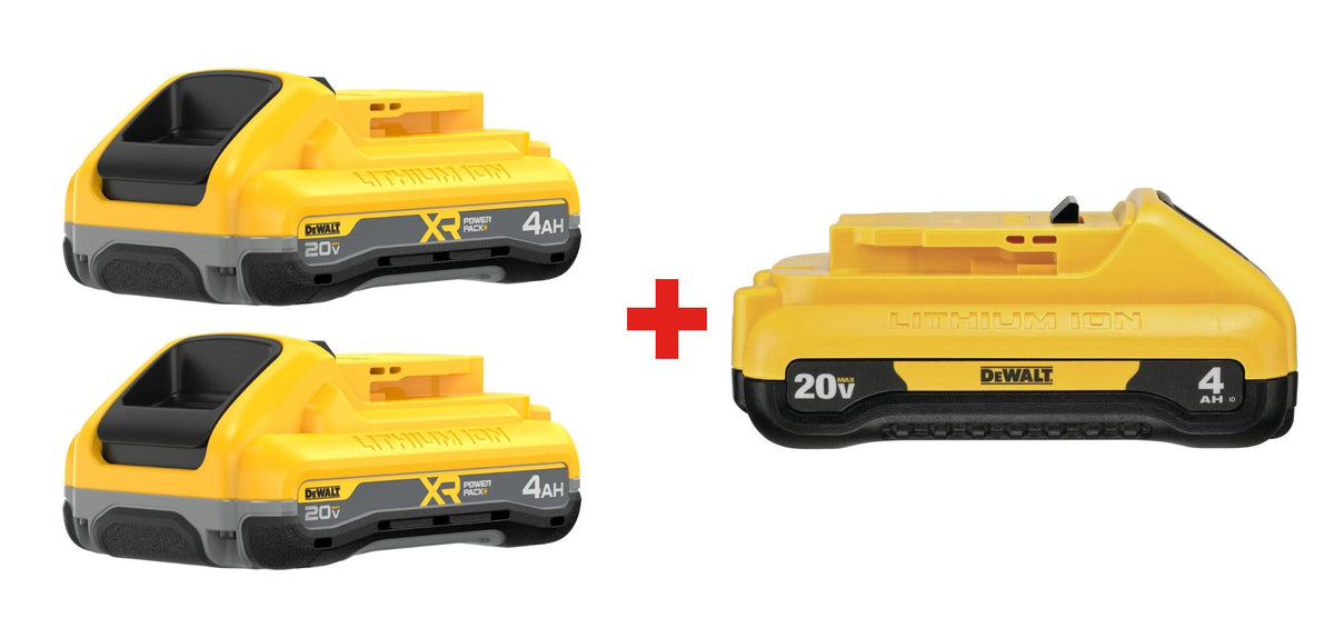 DeWALT DCB2104-2 XR POWERPACK 4.0Ah Battery 2-Pack plus DCB240 4.0Ah Compact Battery bundle