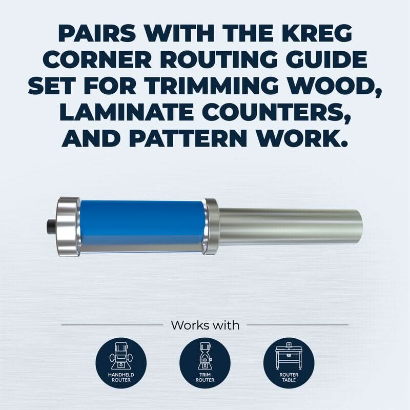 Kreg Tool PRS500 Flush-Trim Bit, 1/2 in. Shank