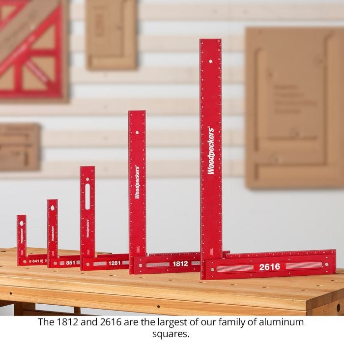 Woodpeckers PSQISET-24 2-Piece Precision Woodworking Square Set w/ Rack-It