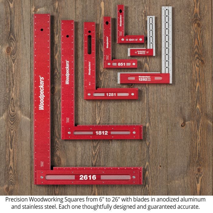 Woodpeckers PSQISET-24 2-Piece Precision Woodworking Square Set w/ Rack-It