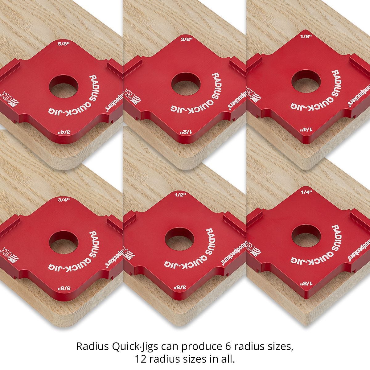 Woodpeckers RQJ-DELUXE Chamfer & Radius Quick Jig 9-Piece Set