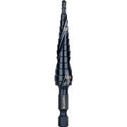 Klein Tools QRST01 Step Drill Bit, Quick Release, Double Spiral Flute, 1/8 to 1/2 in.