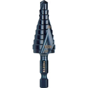 Klein Tools QRST03 Step Drill Bit, Quick Release, Double Spiral Flute, 1/4 to 3/4 in.