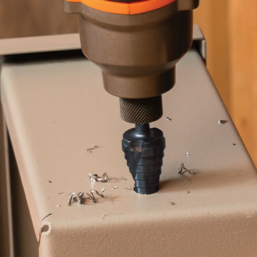 Klein Tools QRST03 Step Drill Bit, Quick Release, Double Spiral Flute, 1/4 to 3/4 in.