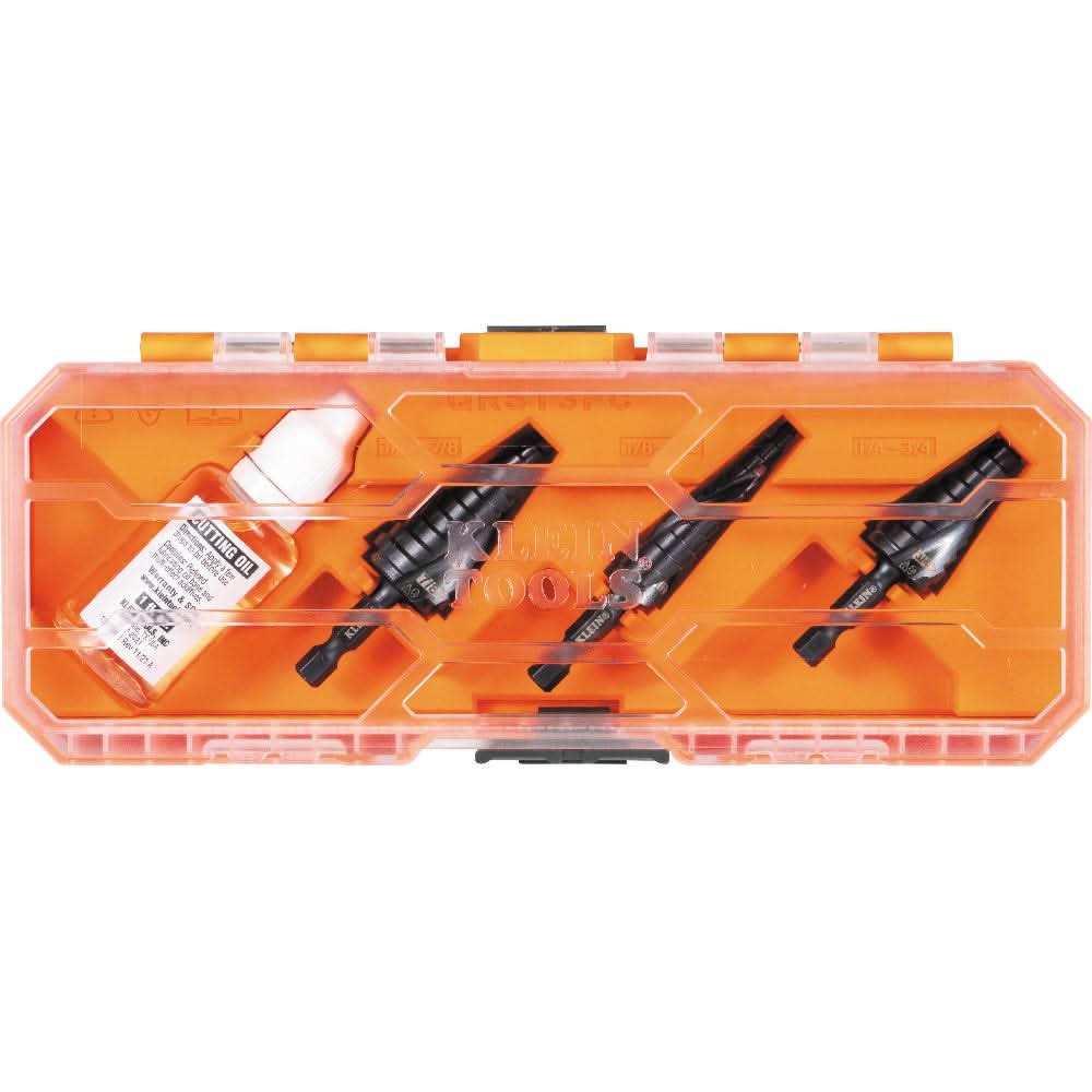 Klein Tools QRST3PC Premium All Purpose Quick Release Step Bit Kit, 3-Piece