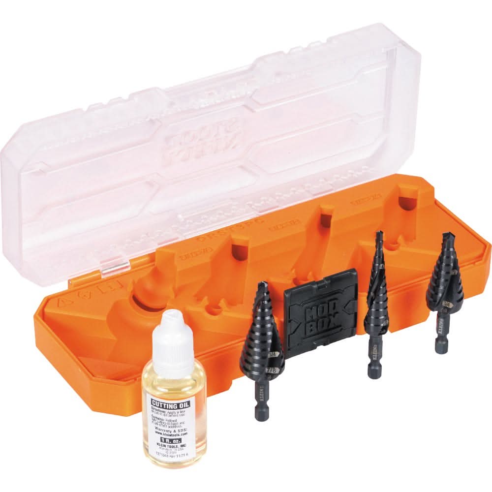 Klein Tools QRST3PC Premium All Purpose Quick Release Step Bit Kit, 3-Piece