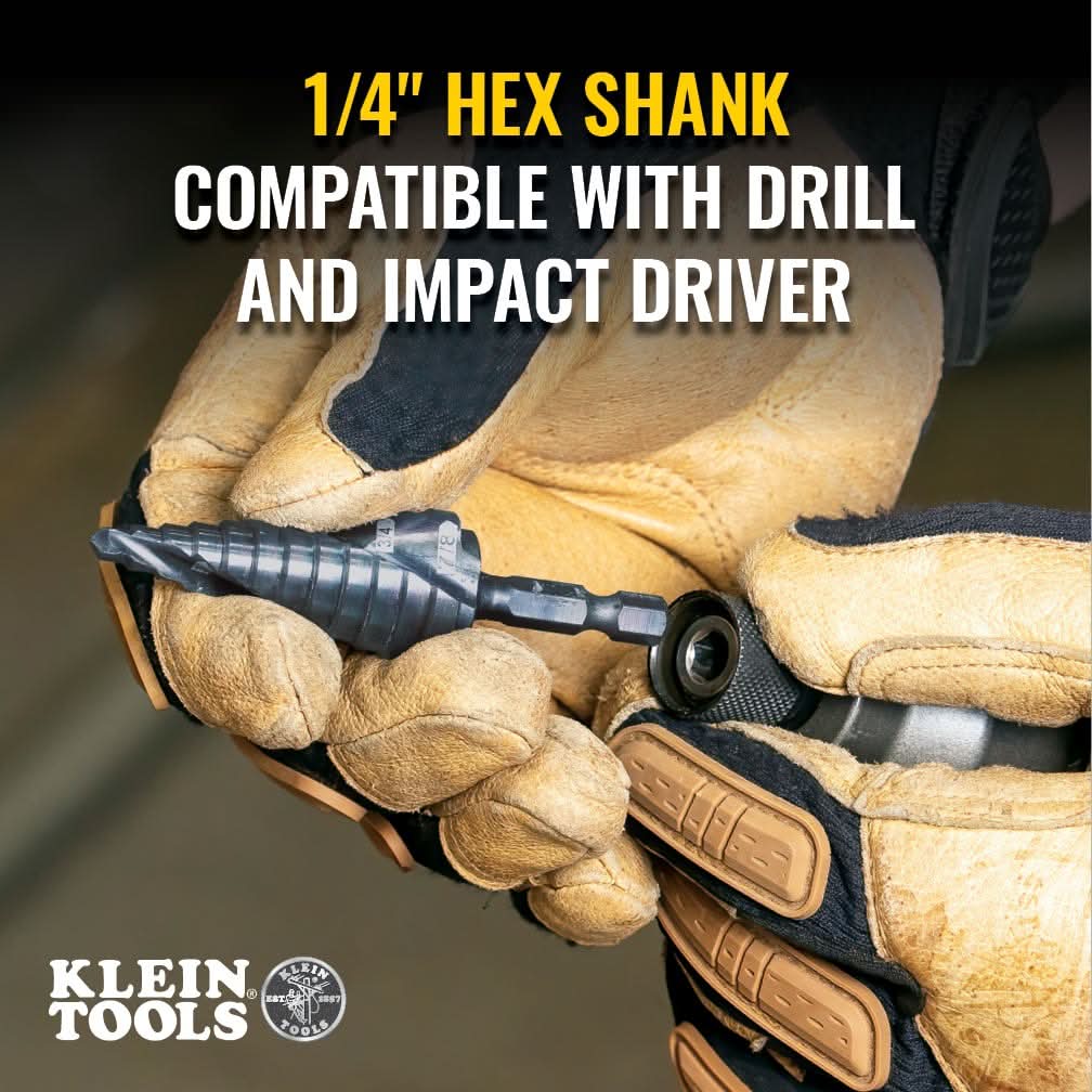 Klein Tools QRST3PC Premium All Purpose Quick Release Step Bit Kit, 3-Piece