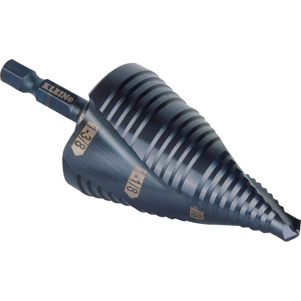Klein Tools QRSTSPRO 3-Piece Premium Electrician's 1/4-in. Hex Quick-Release Step Bit Set
