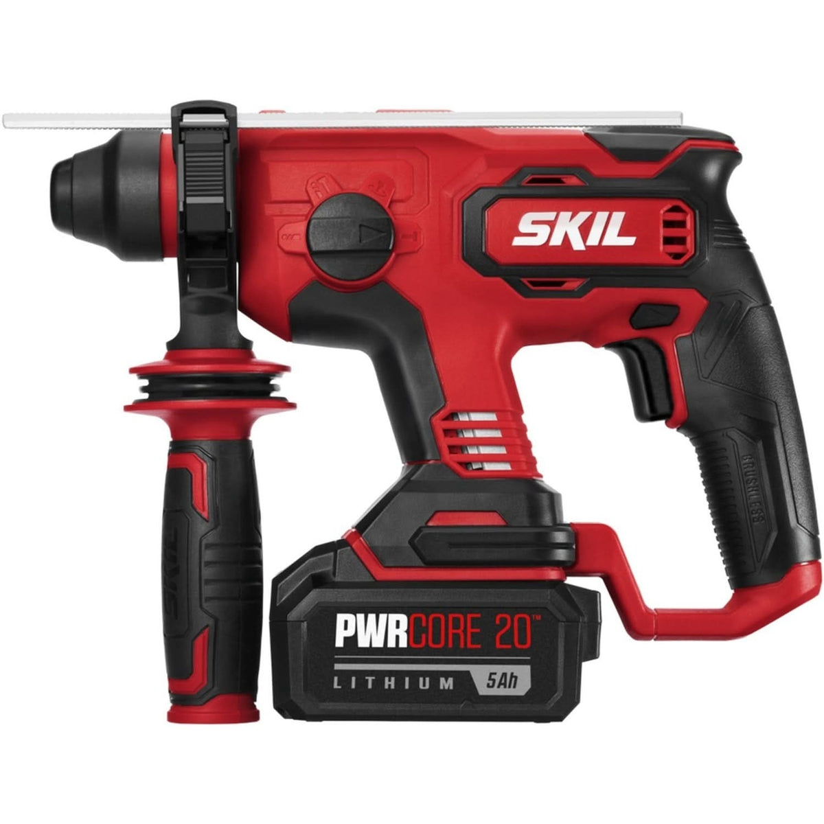SKIL RH1704-1A PWRCORE 20 Brushless 20V 7/8" Rotary Hammer Kit with 5.0Ah Battery and PWR JUMP Charger