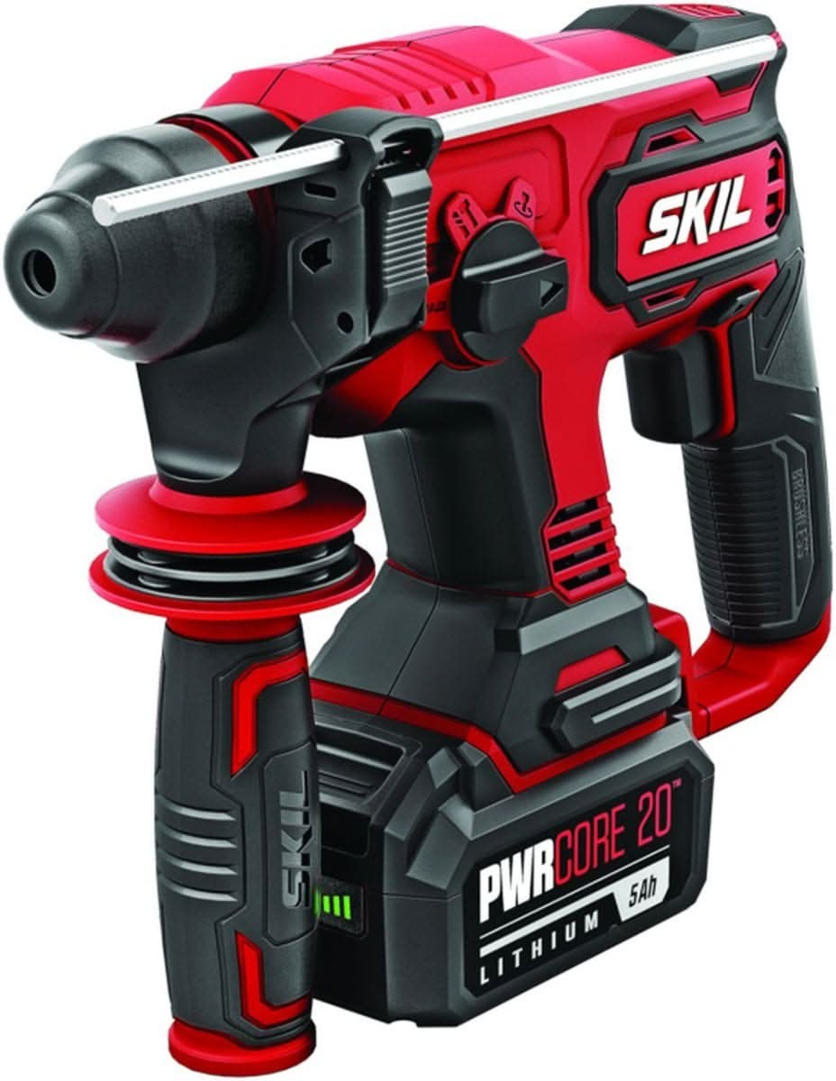 SKIL RH1704-1A PWRCORE 20 Brushless 20V 7/8" Rotary Hammer Kit with 5.0Ah Battery and PWR JUMP Charger