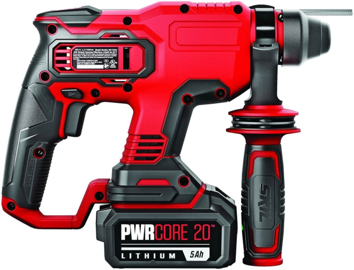 SKIL RH1704-1A PWRCORE 20 Brushless 20V 7/8" Rotary Hammer Kit with 5.0Ah Battery and PWR JUMP Charger