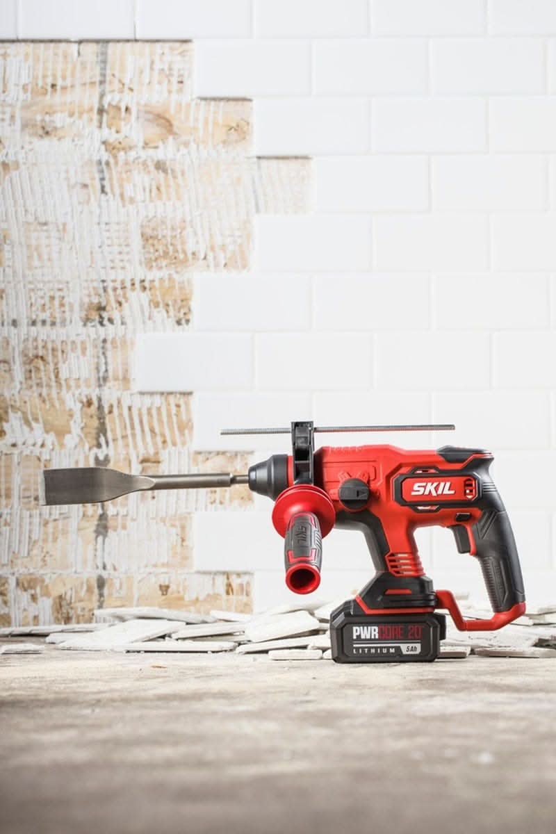 SKIL RH1704-1A PWRCORE 20 Brushless 20V 7/8" Rotary Hammer Kit with 5.0Ah Battery and PWR JUMP Charger