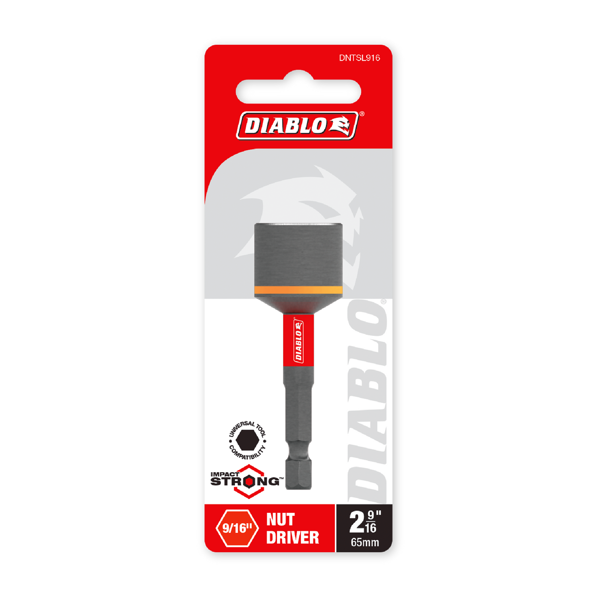 Diablo 9/16 in. x 2-9/16 in. Magnetic Nut Driver (DNTSL916) in retail packaging