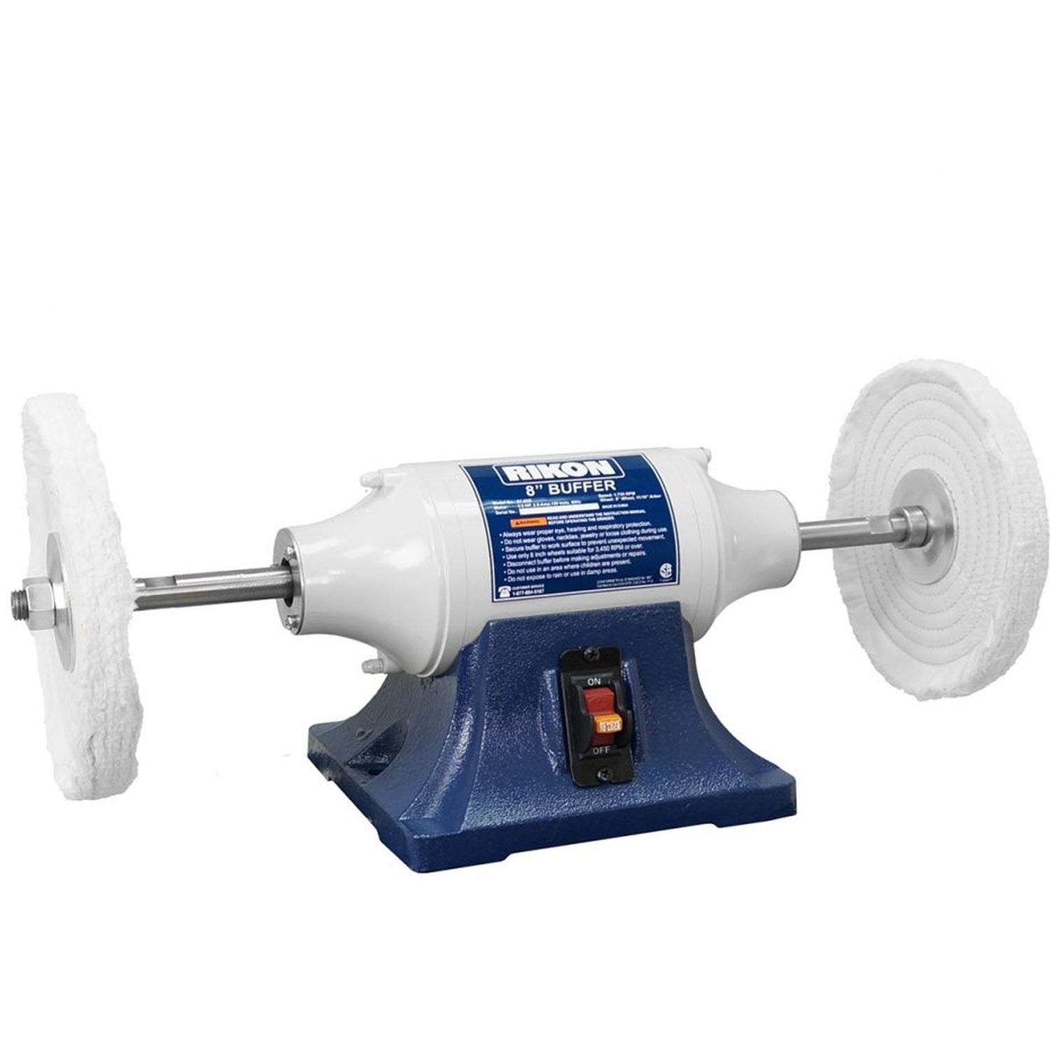 Rikon 81-608 8" Low Speed Buffer, 1750 RPM