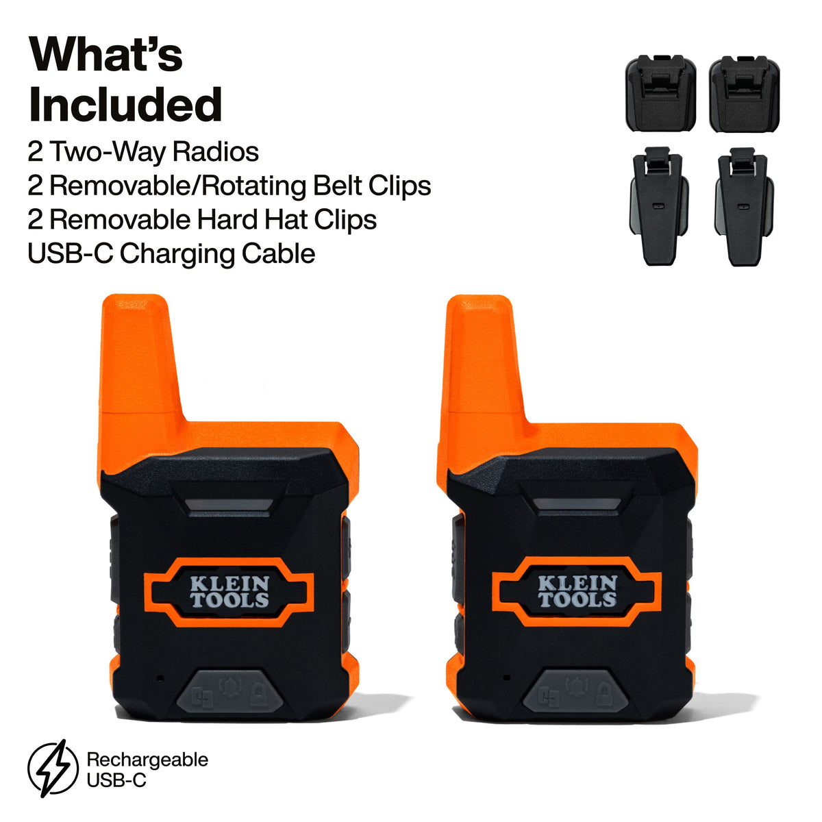 Klein Tools RJSC200 two-way radio 1.5-mile range and 30-floor coverage