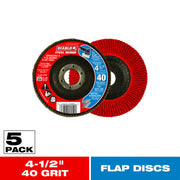 Diablo 4-1/2 in. 40-Grit Steel Demon Grinding and Polishing Flap Disc, 5-Pack (DCX045040N05F)