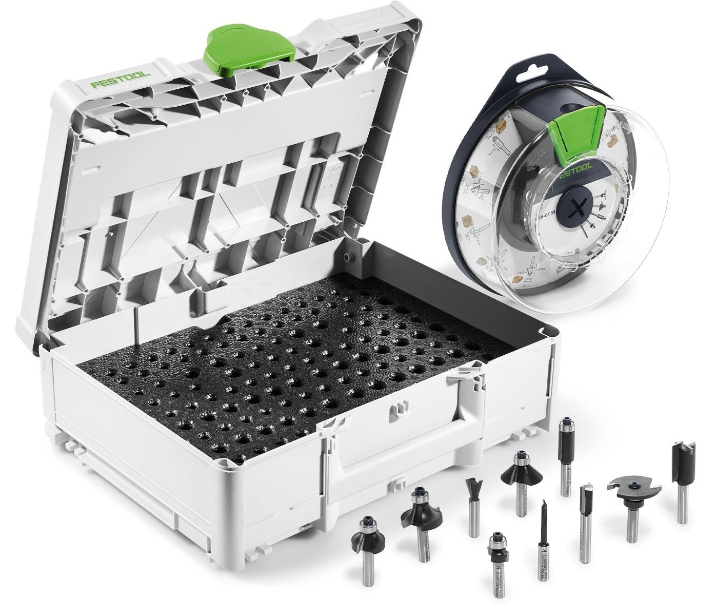 Festool Box-OF HW S8 Mix 10-Piece 8mm Shank Router Bit Holiday Value Pack with Router Bit Storage Systainer3