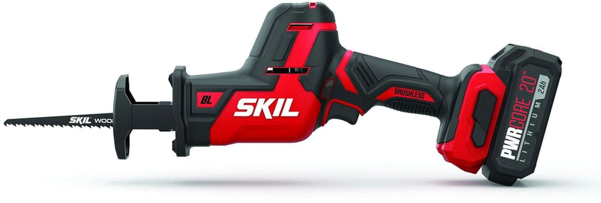 SKIL RS5825B-10 PWR CORE 20 Brushless 20V Compact Reciprocating Saw with Battery and Auto PWR JUMP Charger