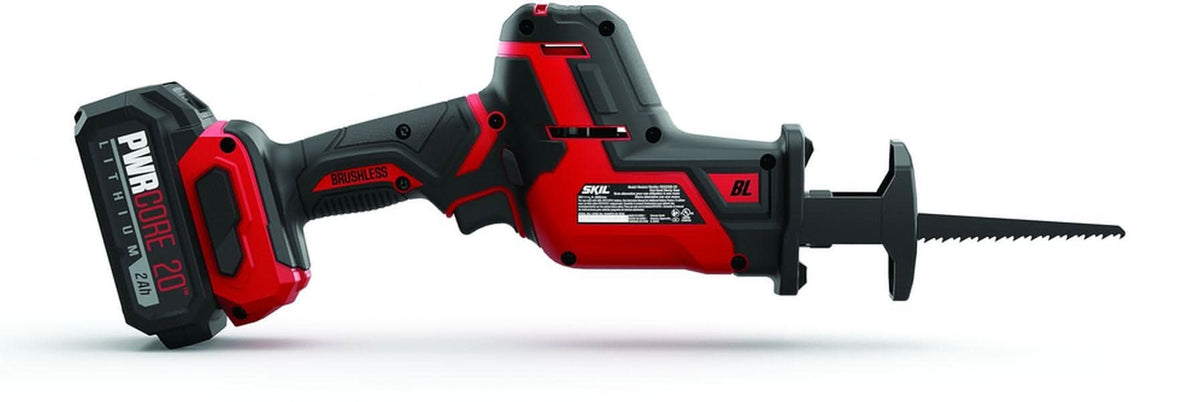 SKIL RS5825B-10 PWR CORE 20 Brushless 20V Compact Reciprocating Saw with Battery and Auto PWR JUMP Charger