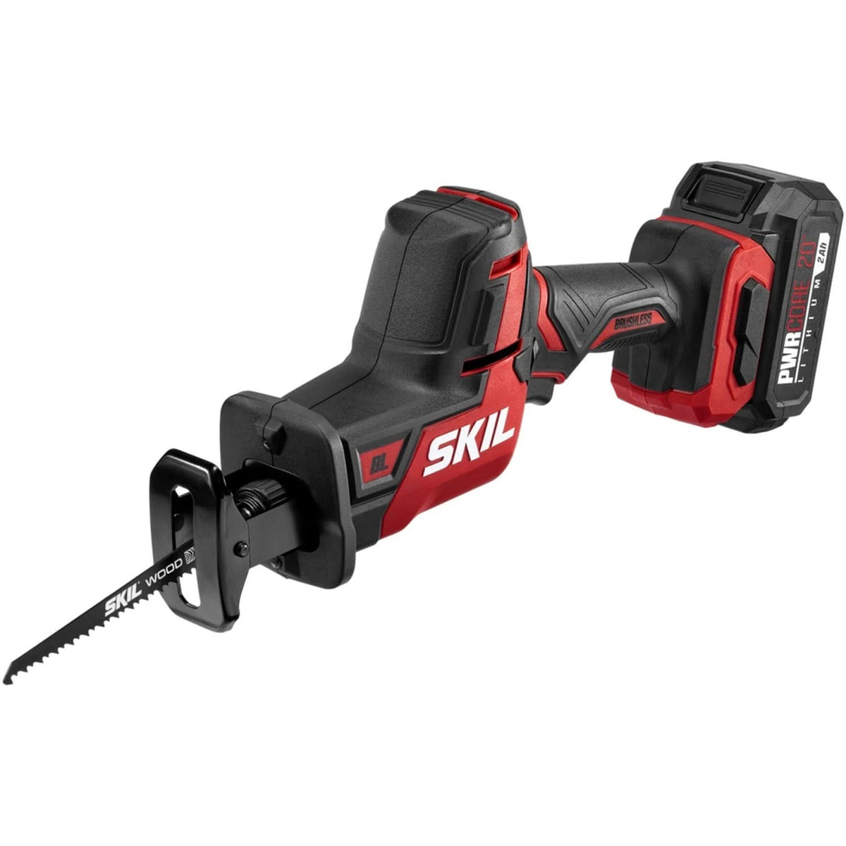 SKIL RS5825B-10 PWR CORE 20 Brushless 20V Compact Reciprocating Saw with Battery and Auto PWR JUMP Charger