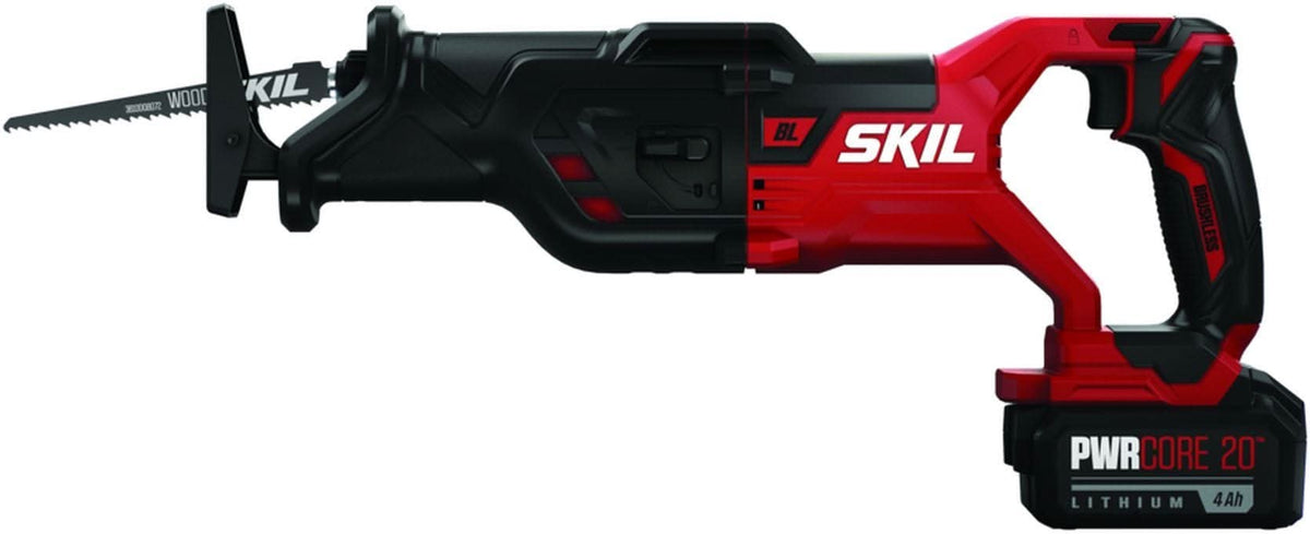 SKIL RS5884-1A PWRCore 20 Brushless 20V Reciprocating Saw Kit with 4.0Ah Battery and PWR JUMP Charger