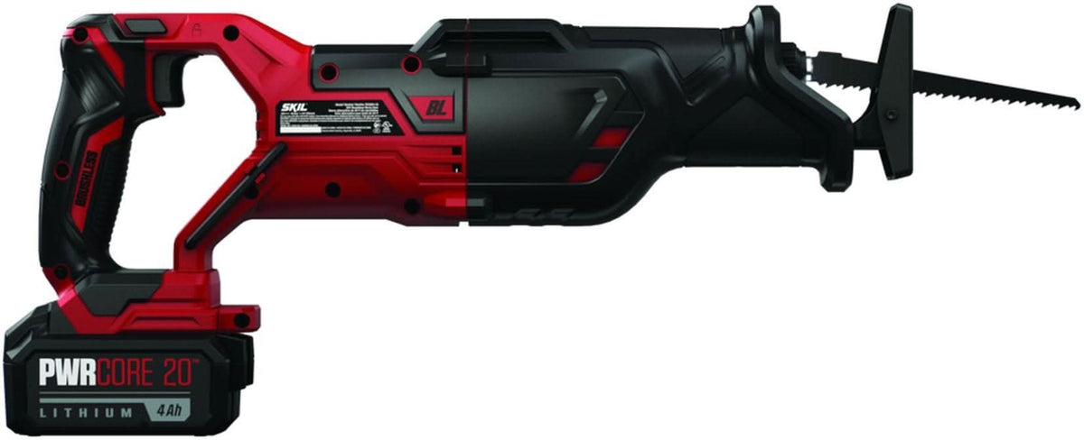 SKIL RS5884-1A PWRCore 20 Brushless 20V Reciprocating Saw Kit with 4.0Ah Battery and PWR JUMP Charger