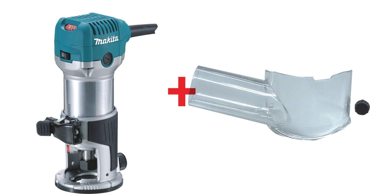 Makita 1-1/4 HP Compact Router with Dust Nozzle - Fixed Base