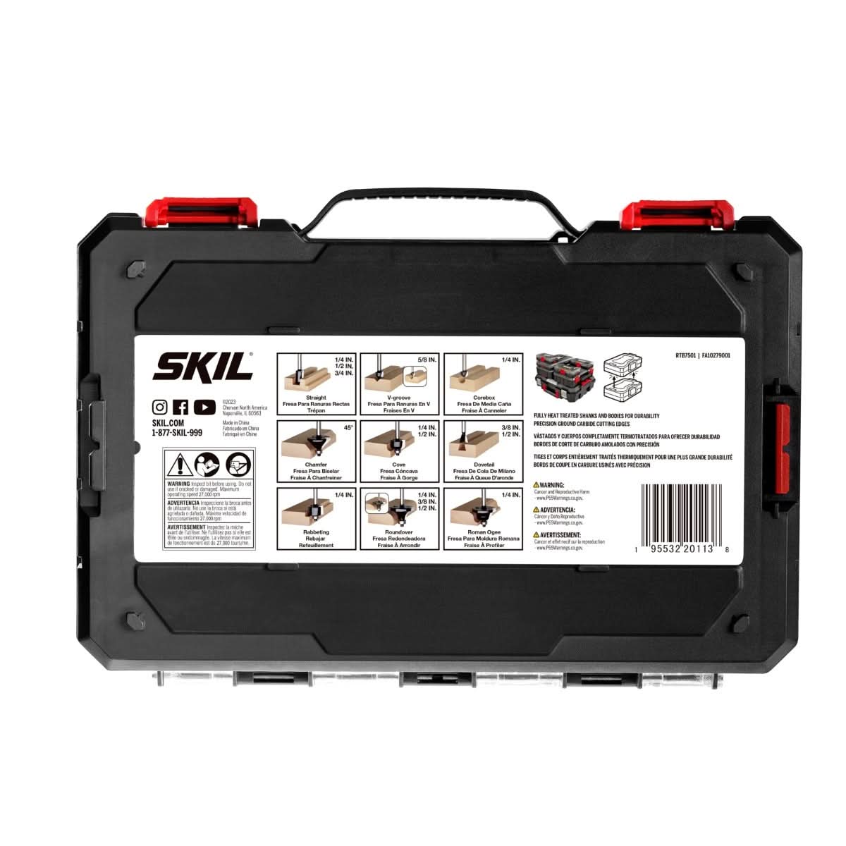 SKIL RTB7501 15 Pc. Carbide-Tipped Router Bit Set