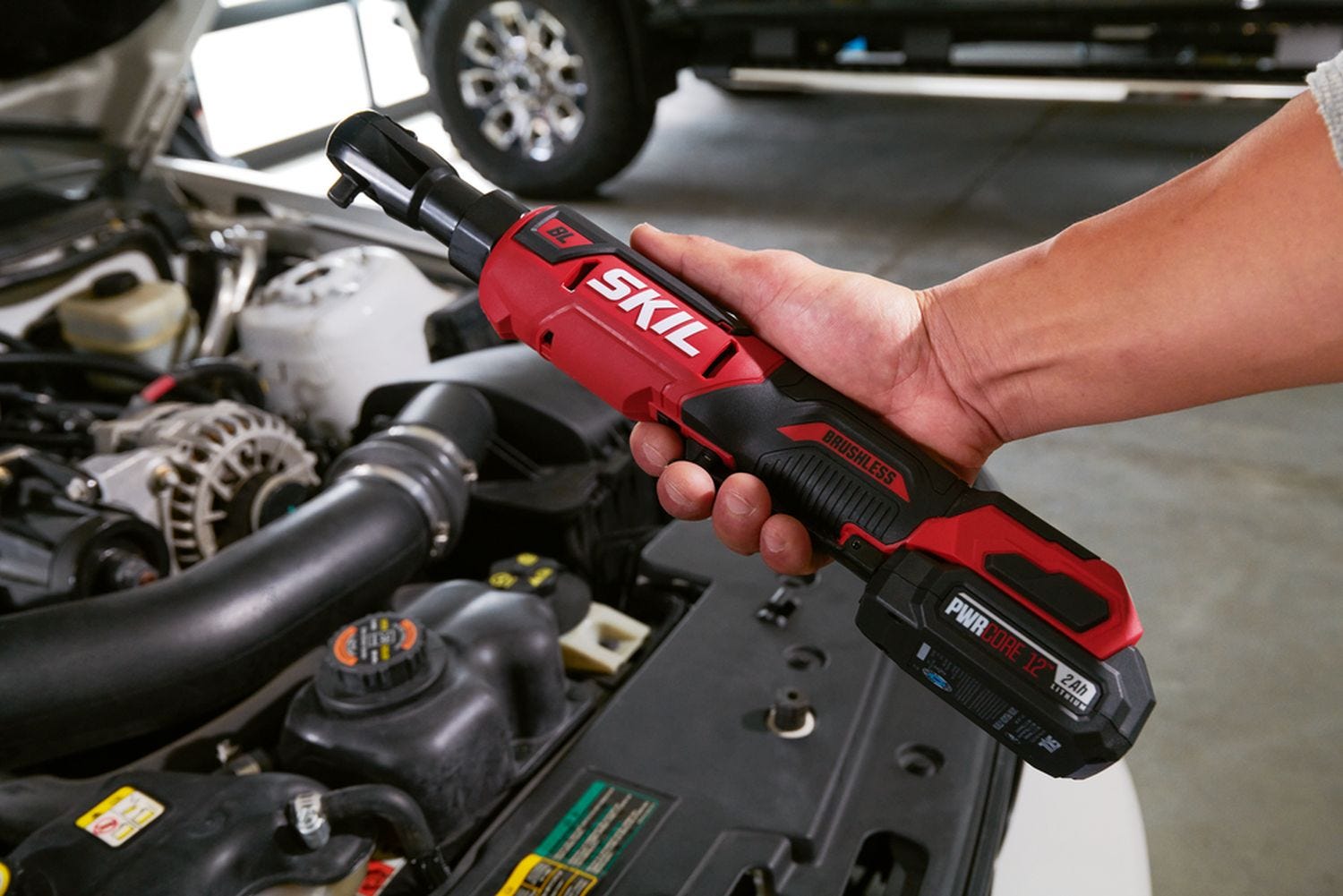 SKIL RW5763A-10 PWR CORE 12 Brushless 12V 3/8" Ratchet Wrench with Battery and PWR JUMP Charger