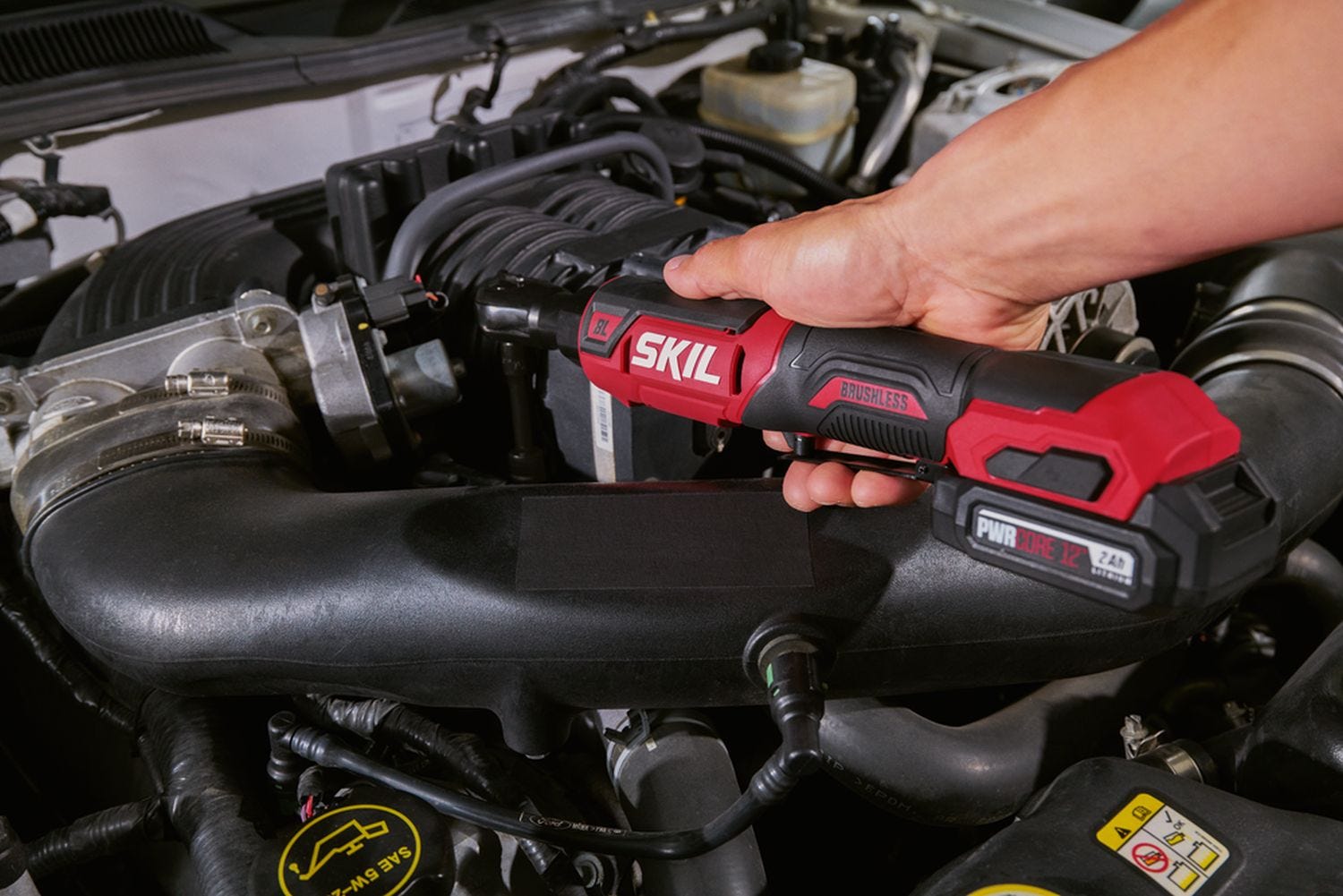 SKIL RW5763A-10 PWR CORE 12 Brushless 12V 3/8" Ratchet Wrench with Battery and PWR JUMP Charger