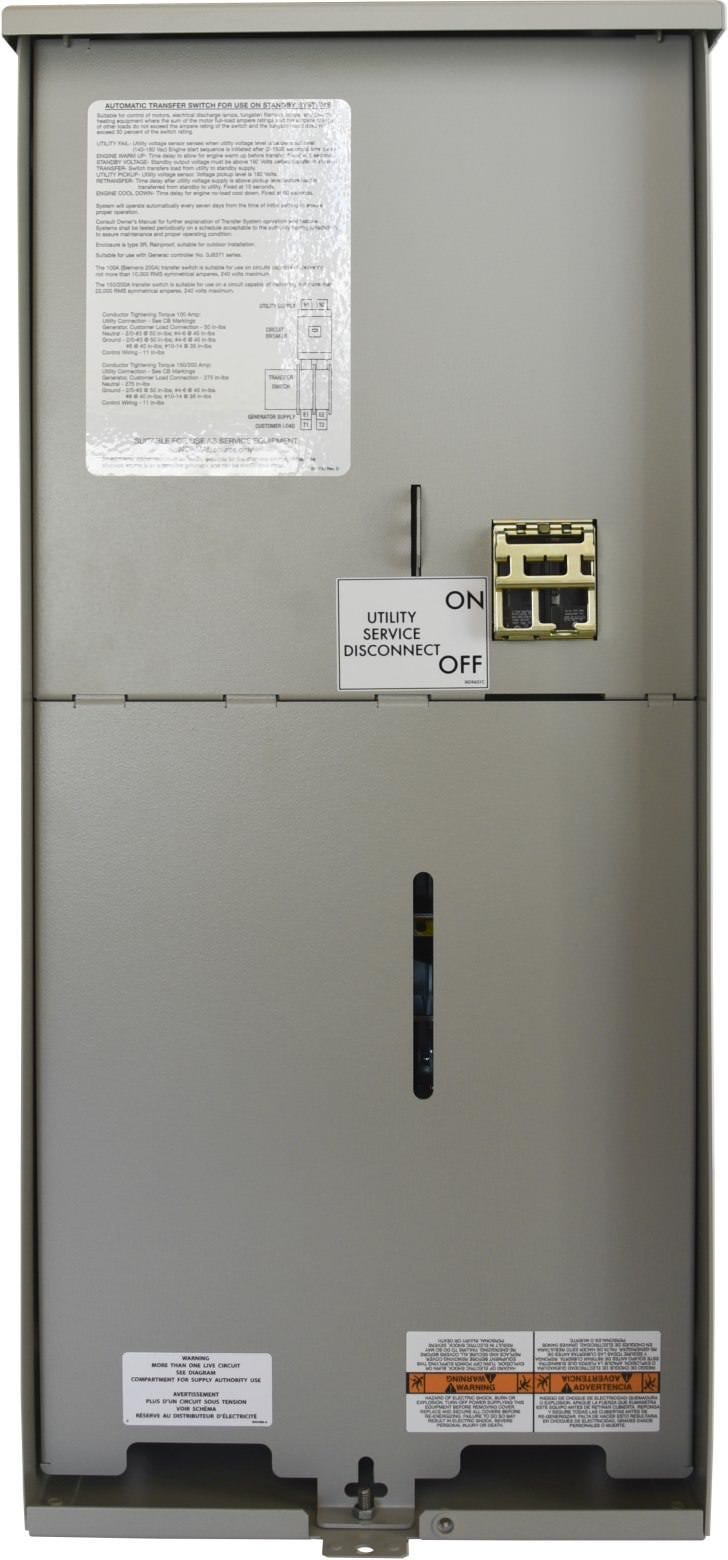 Generac RXSW100A3CUL Smart Switch 100 Amp Service Rated 120/240 1 NEMA 3R CUL Approved