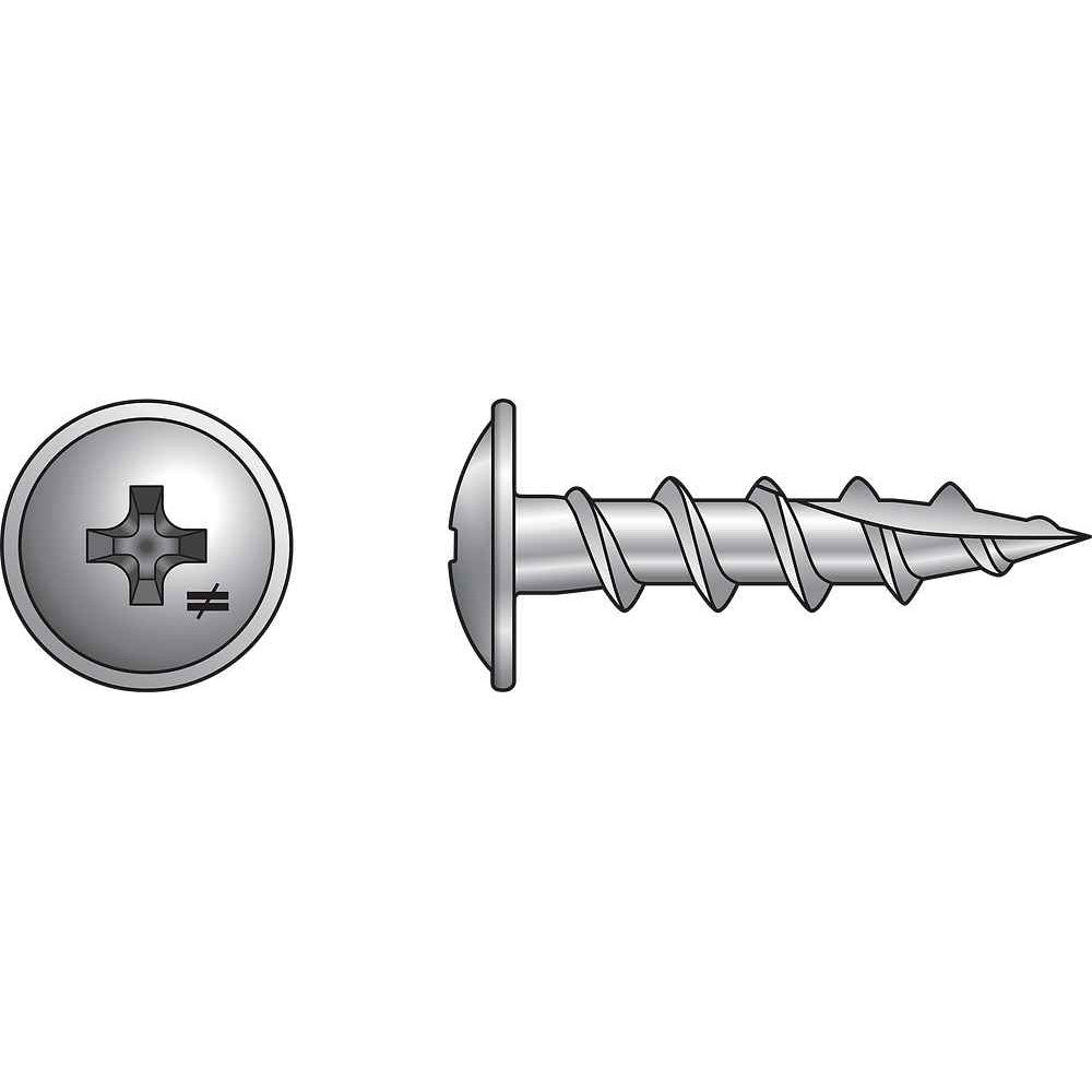 Simpson Strong-Tie S08C125KQM Wire-Lath Modified Truss-Head Screw,  #8 x 1-1/4-in., #2 Phillips Head, Type 305, 1000-Pack