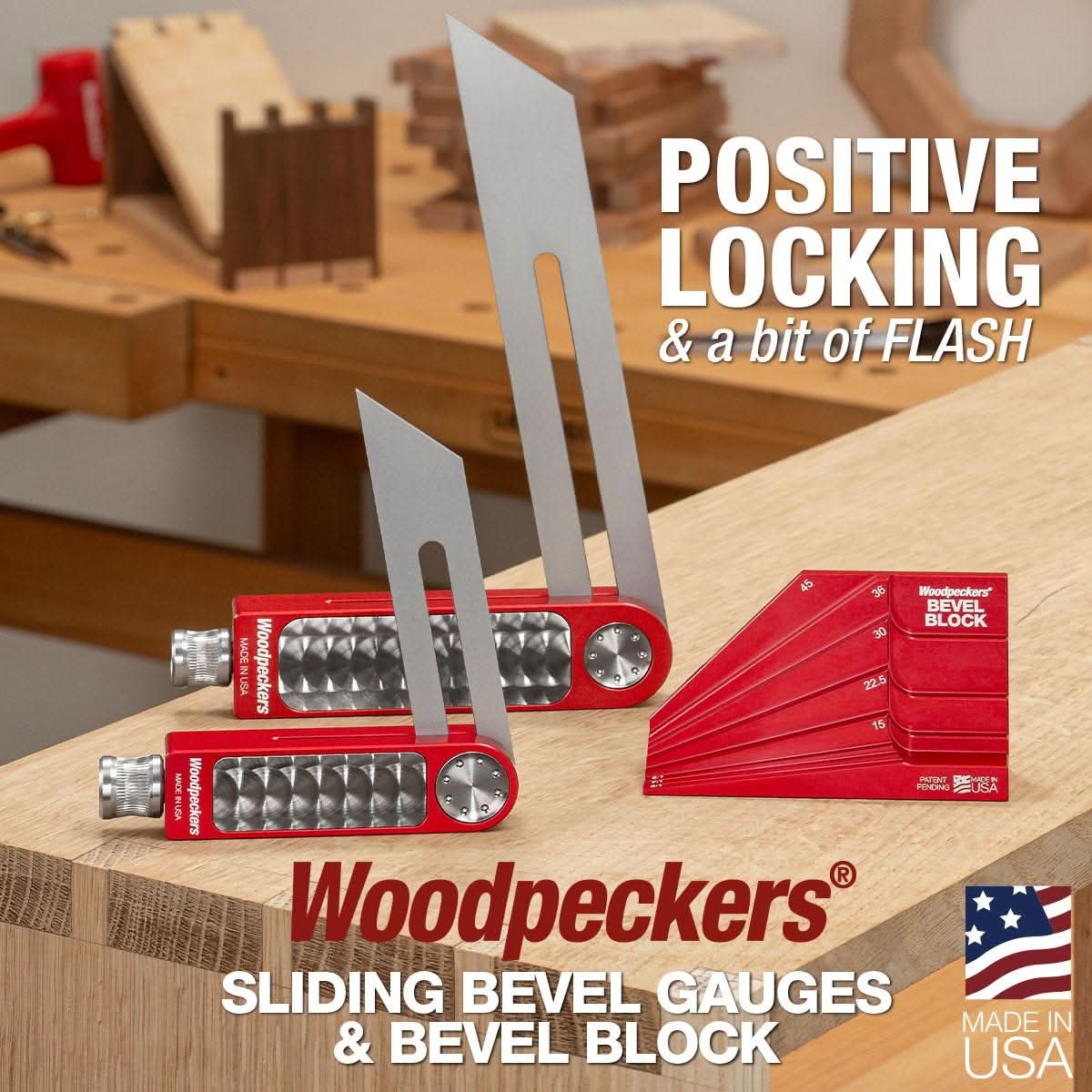 Woodpeckers SBG-DEL-23 Sliding Bevel Gauge and Block Set