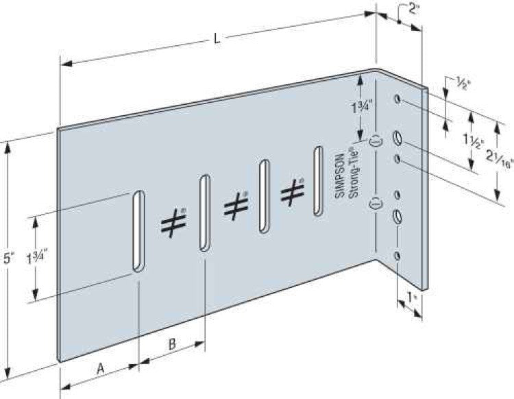 Simpson Strong-Tie SC82-5/118-KT25 SC 8-in. 10 ga. Bypass Framing Slid ...