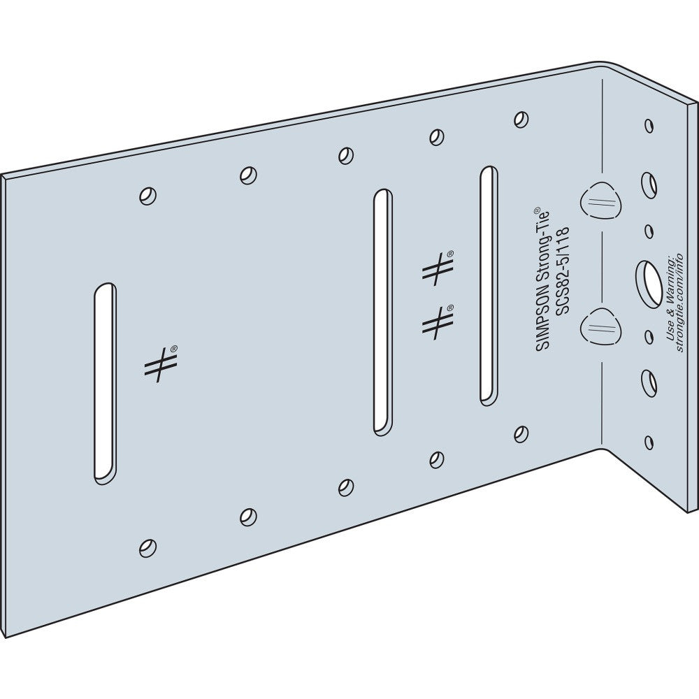 Simpson Strong-Tie SCS82-5/118-KT25 SCS 2-in. x 8-in. x 5-in. 10-Gauge Seismic Bypass Framing Slide Clip w/ Screws, 25-Pack