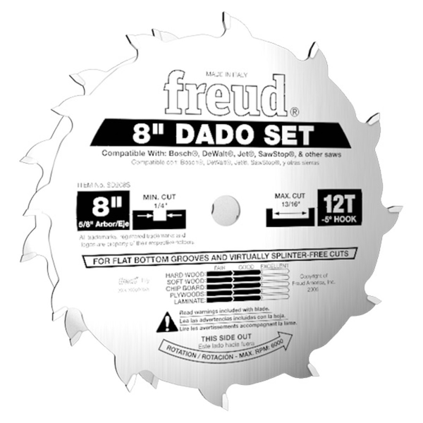 Freud SD208S 8-Inch Pro Dado Set