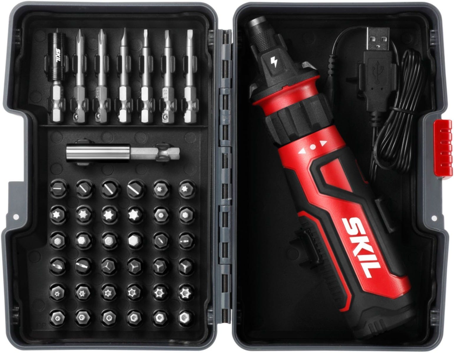 SKIL SD561204 Rechargeable 4V Screwdriver with Circuit Sensor Technology & 45 PC Bit Kit