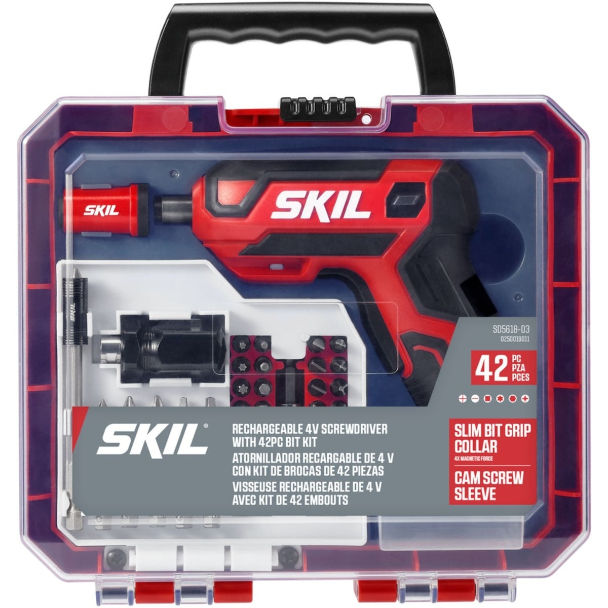 SKIL SD5618-03 Rechargeable 4V Screwdriver with 42 PC Bit Kit