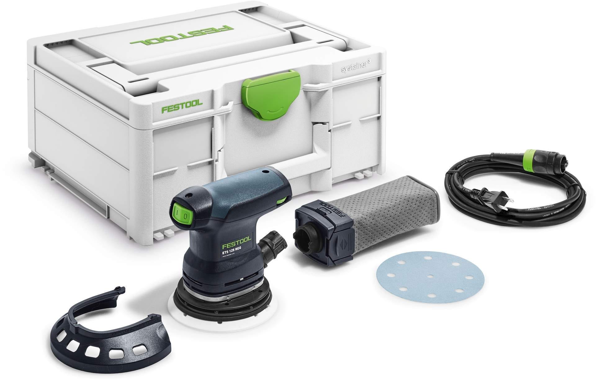 Festool ETS 125 REQ-Plus 125mm (5") Random Orbital Sander Set w/ Granat Abrasive Value Set Systainer