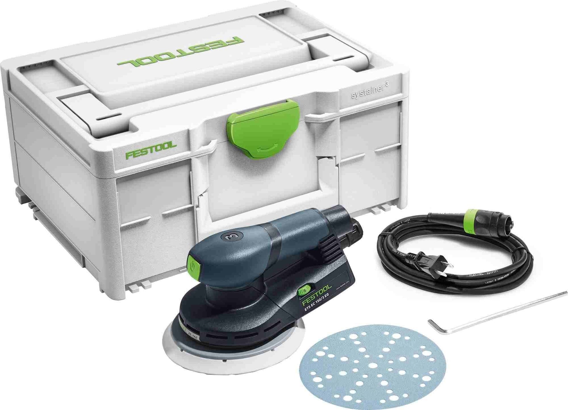 Festool ETS EC 150/3 EQ 150mm (6") Compact Finish Sander Set w/ Granat Abrasive Value Set Systainer