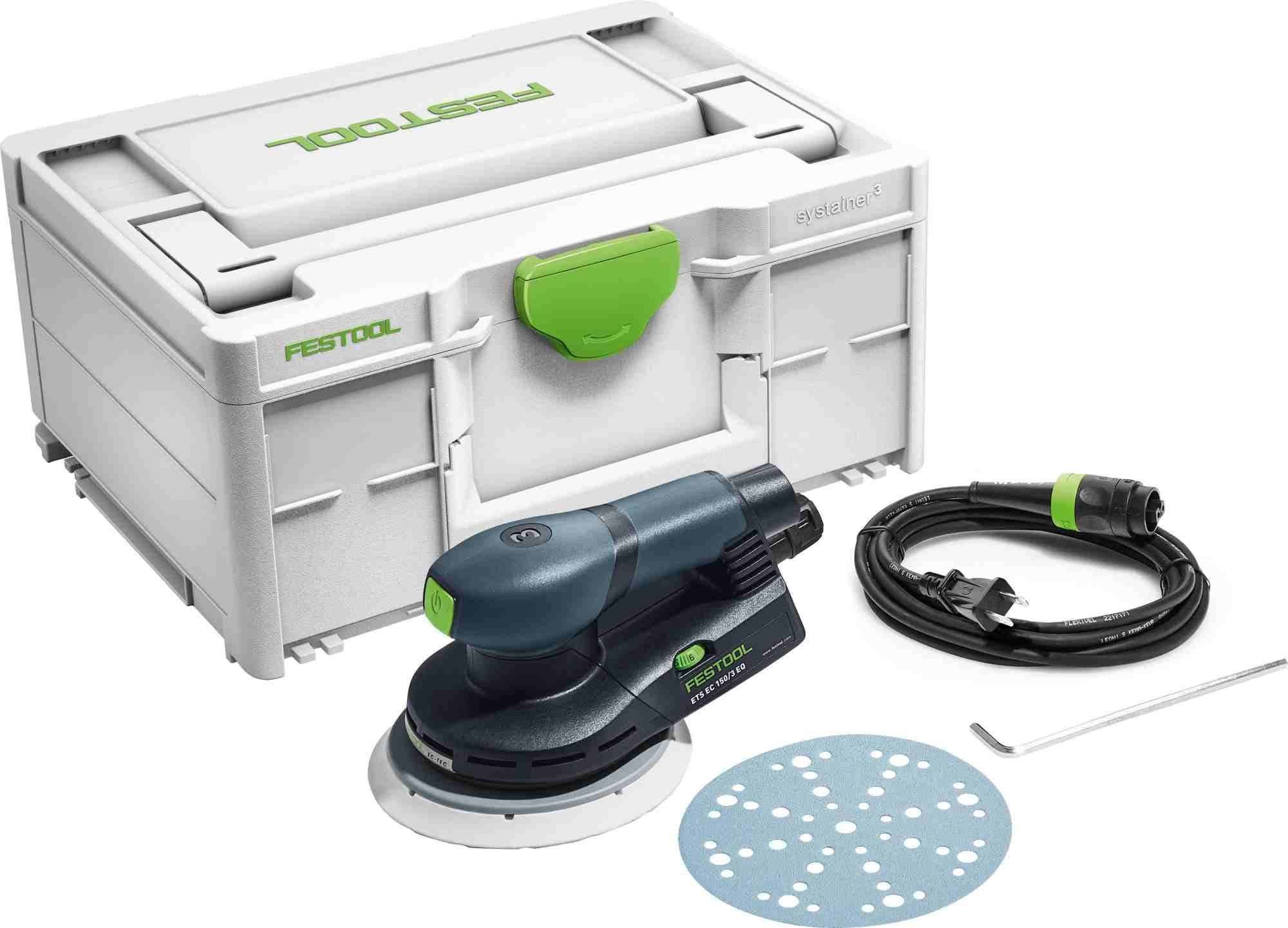 Festool ETS EC 150/3 EQ 150mm (6") Compact Finish Sander Set w/ Granat Abrasive Value Set Systainer
